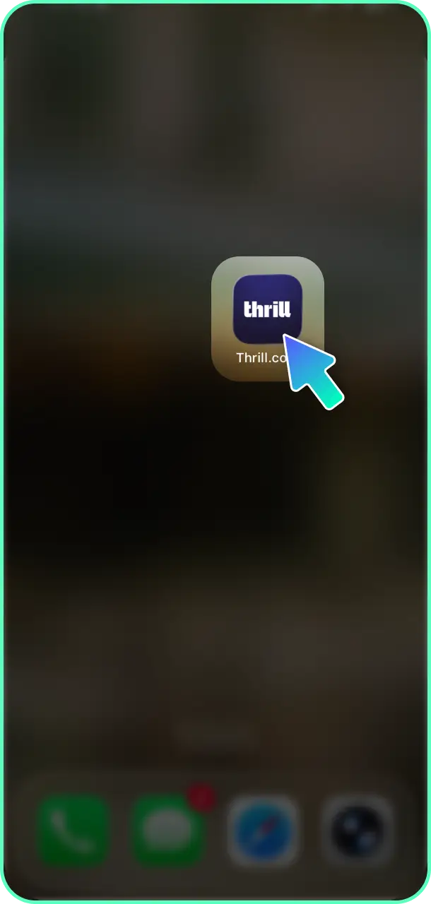 Open and register your personal profile inside the new Thrill app.
