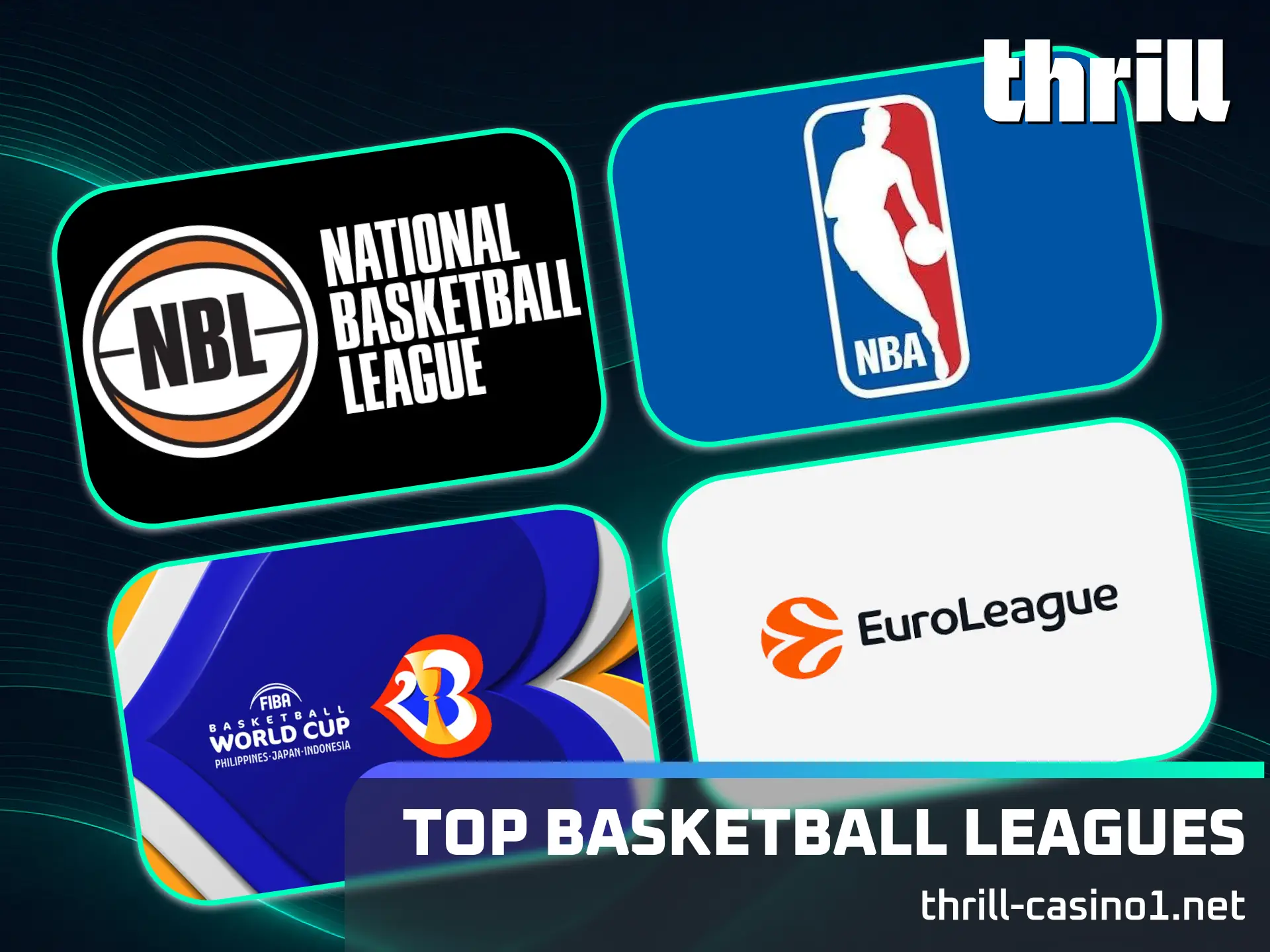 Explore top basketball leagues available for betting on Thrill with competitive odds.