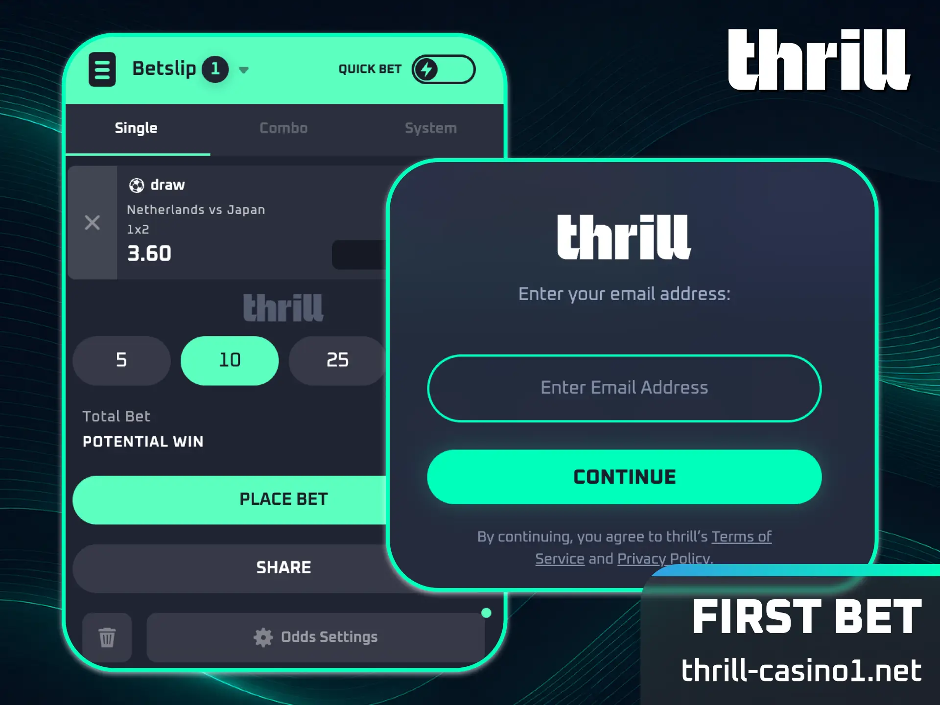 Follow our simple guide and place your first bet at Thrill in 5 steps.