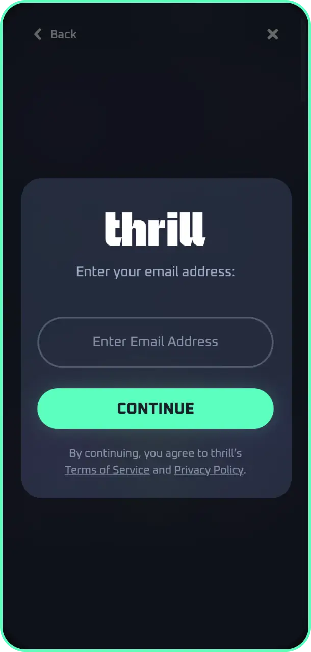 Enter your correct personal info and fill in your details on Thrill sports.