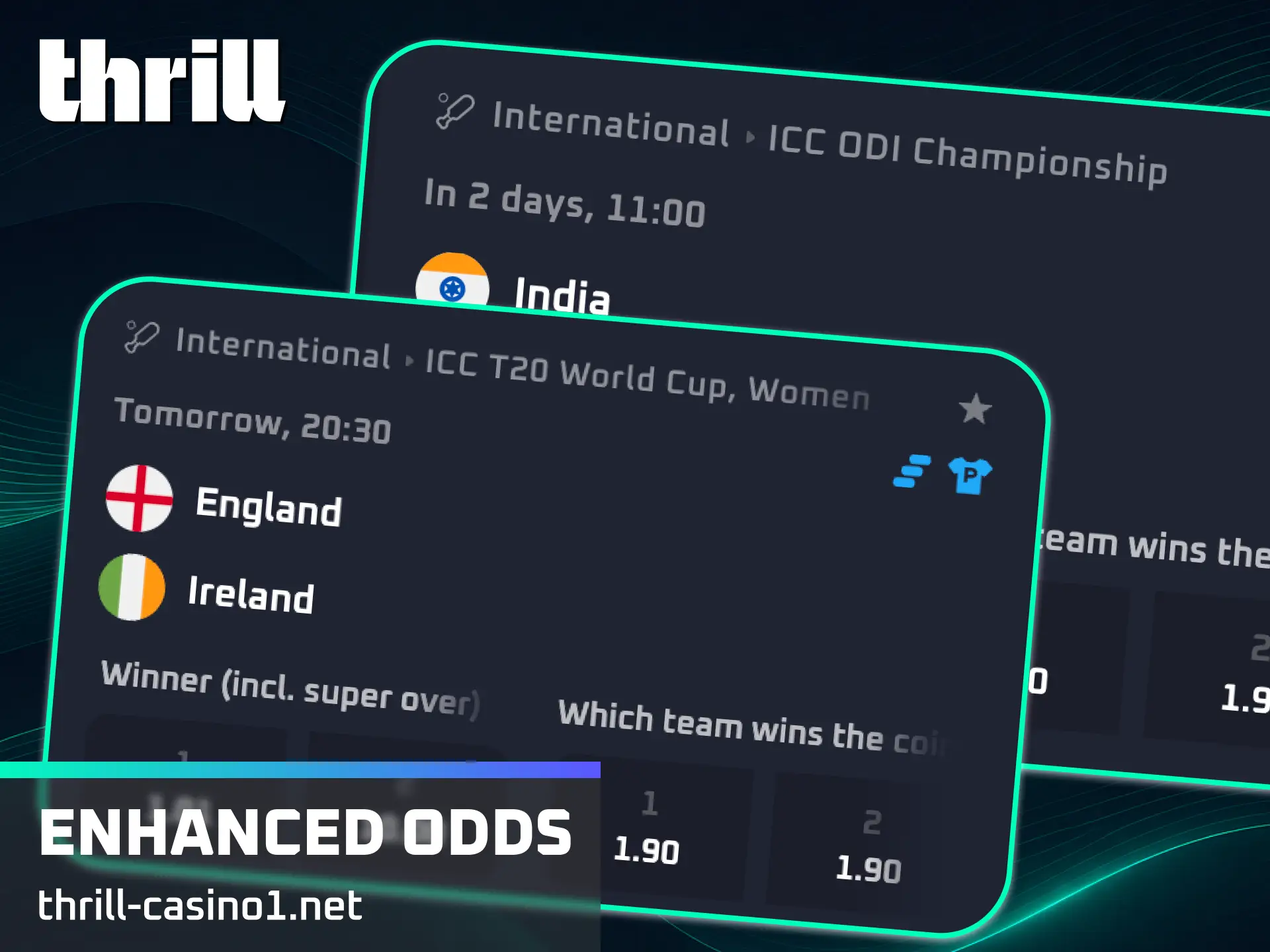 Find the absolute highest payouts across popular betting markets with enhanced odds promotions at Thrill.