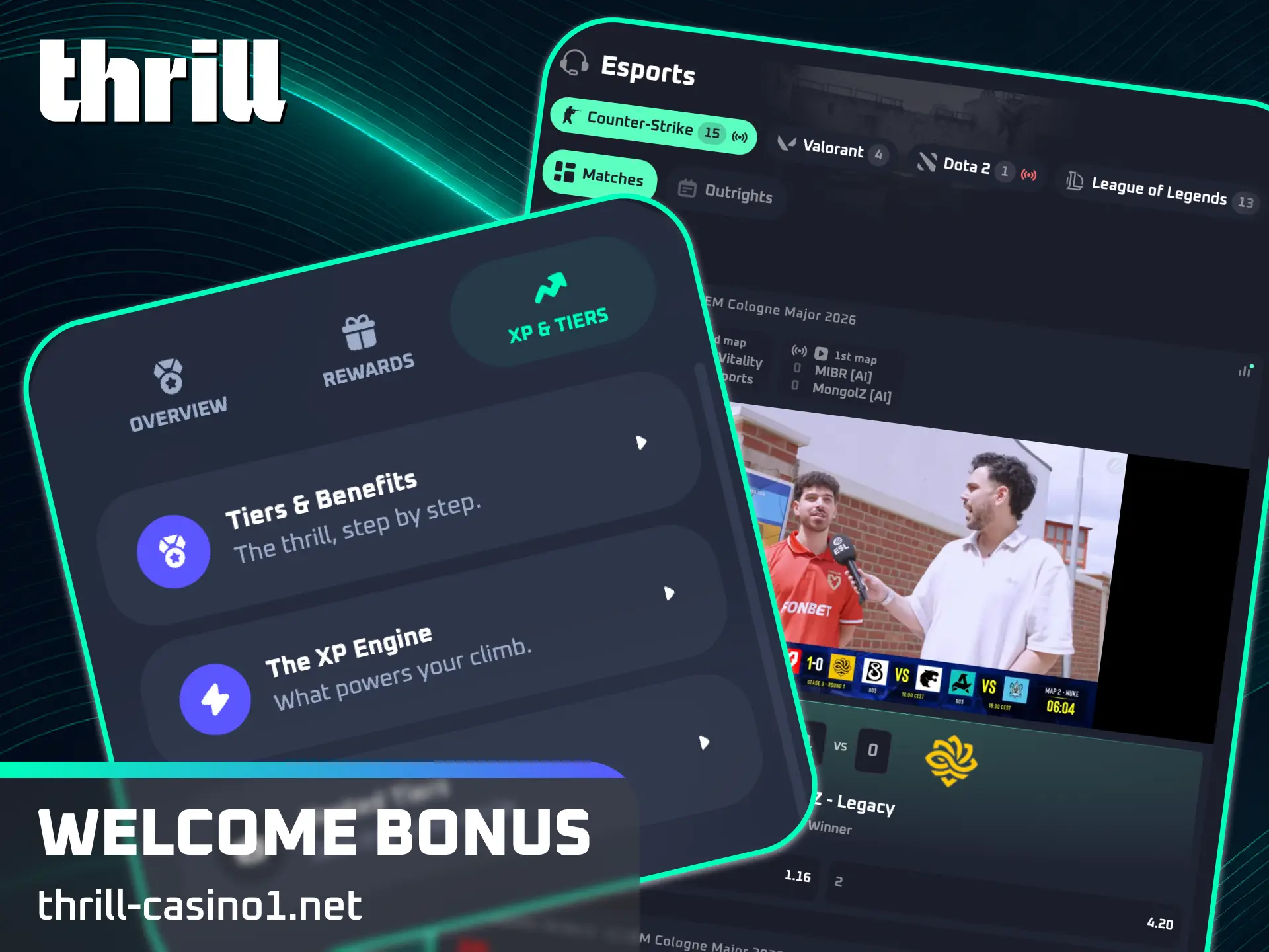 Boost your bankroll and claim welcome bonuses for esports betting at Thrill India.