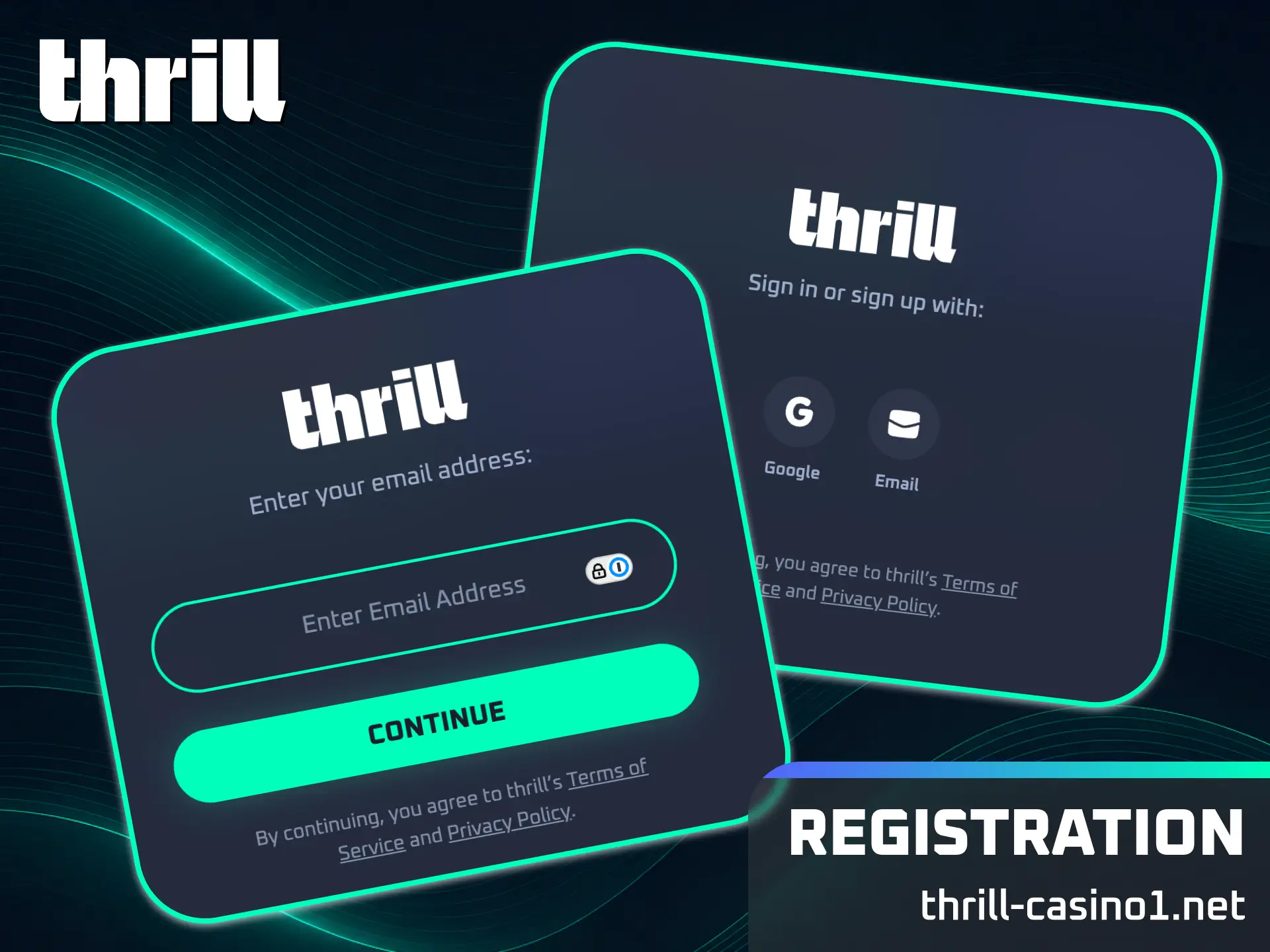 Complete the quick registration process at Thrill to start your betting journey.