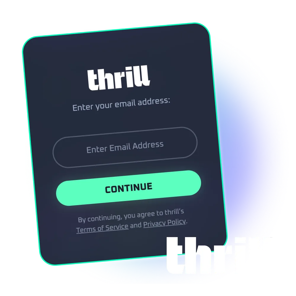Complete your quick profile setup and finish your registration at Thrill Casino today.