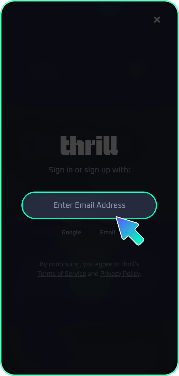 Fill in your correct account passwords or security keys to enter your credentials securely at Thrill.