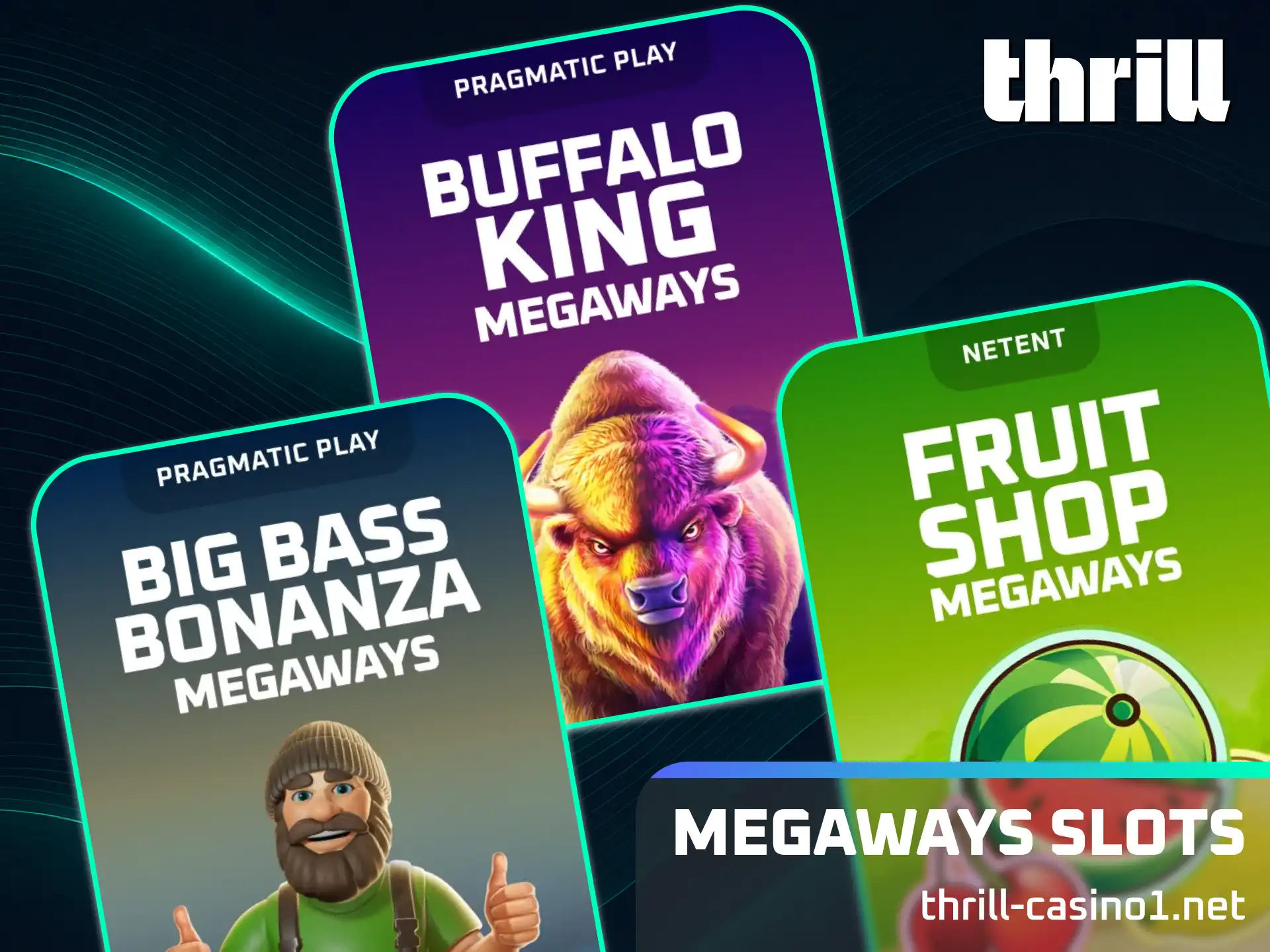 Enjoy thousands of active paylines playing dynamic Megaways slots at Thrill slots.