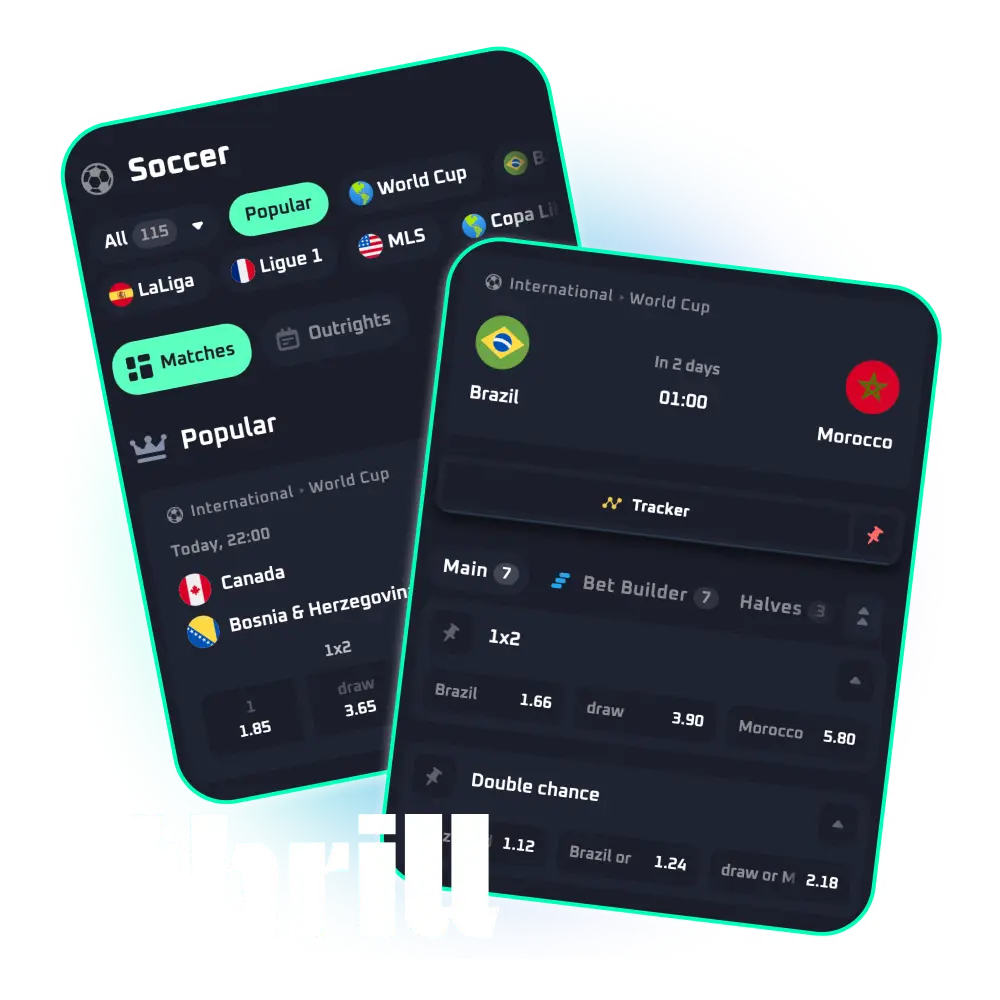 Try professional sports wagering and enjoy soccer betting on Thrill today.